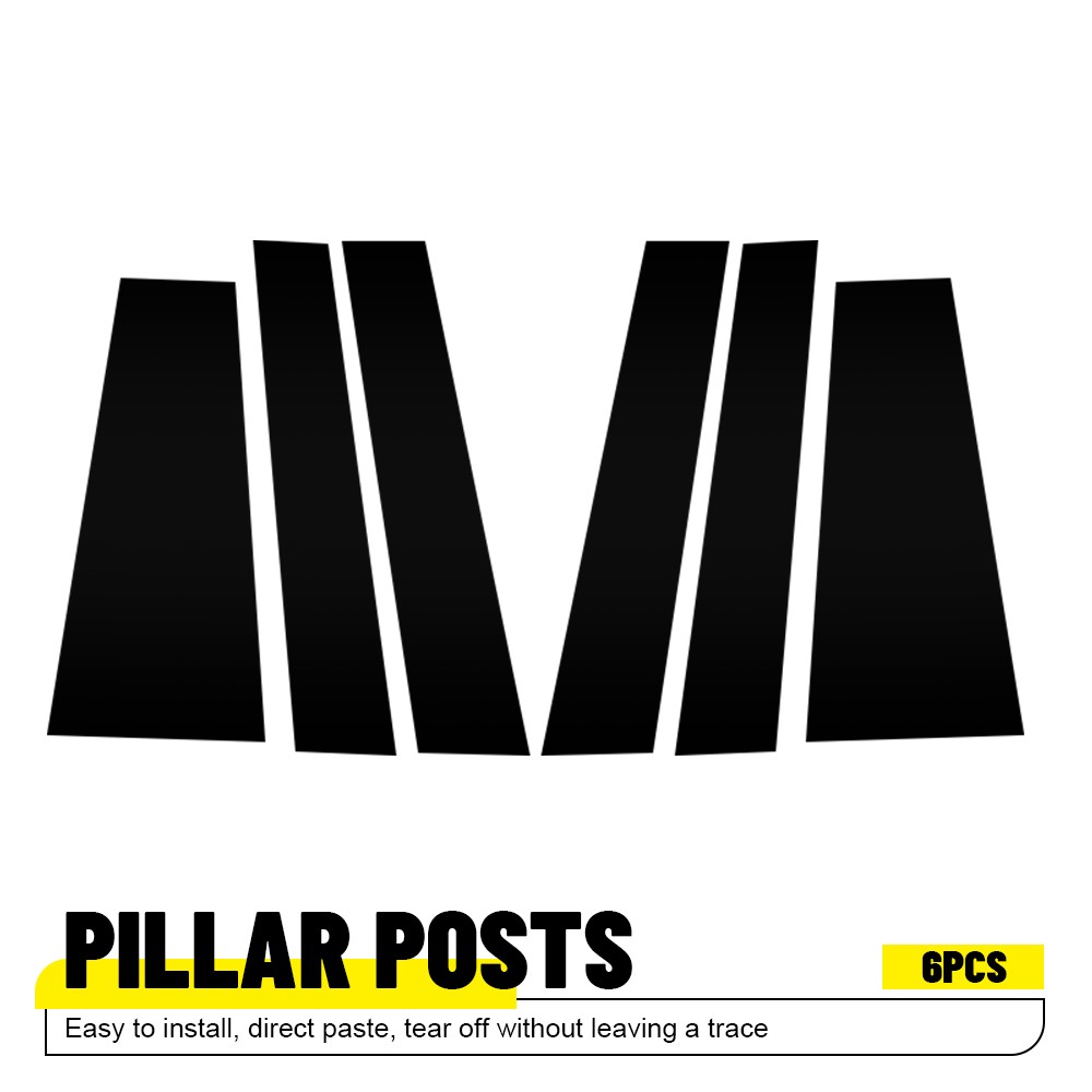 6Pcs for Toyota Sienna 2021-2024 Black Pillar Posts Door Window Trim Decal Cover