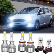 For Ford C-Max 2013-2017 -6X Led Headlight Hi/Lo + Fog lights Combo Bulbs White