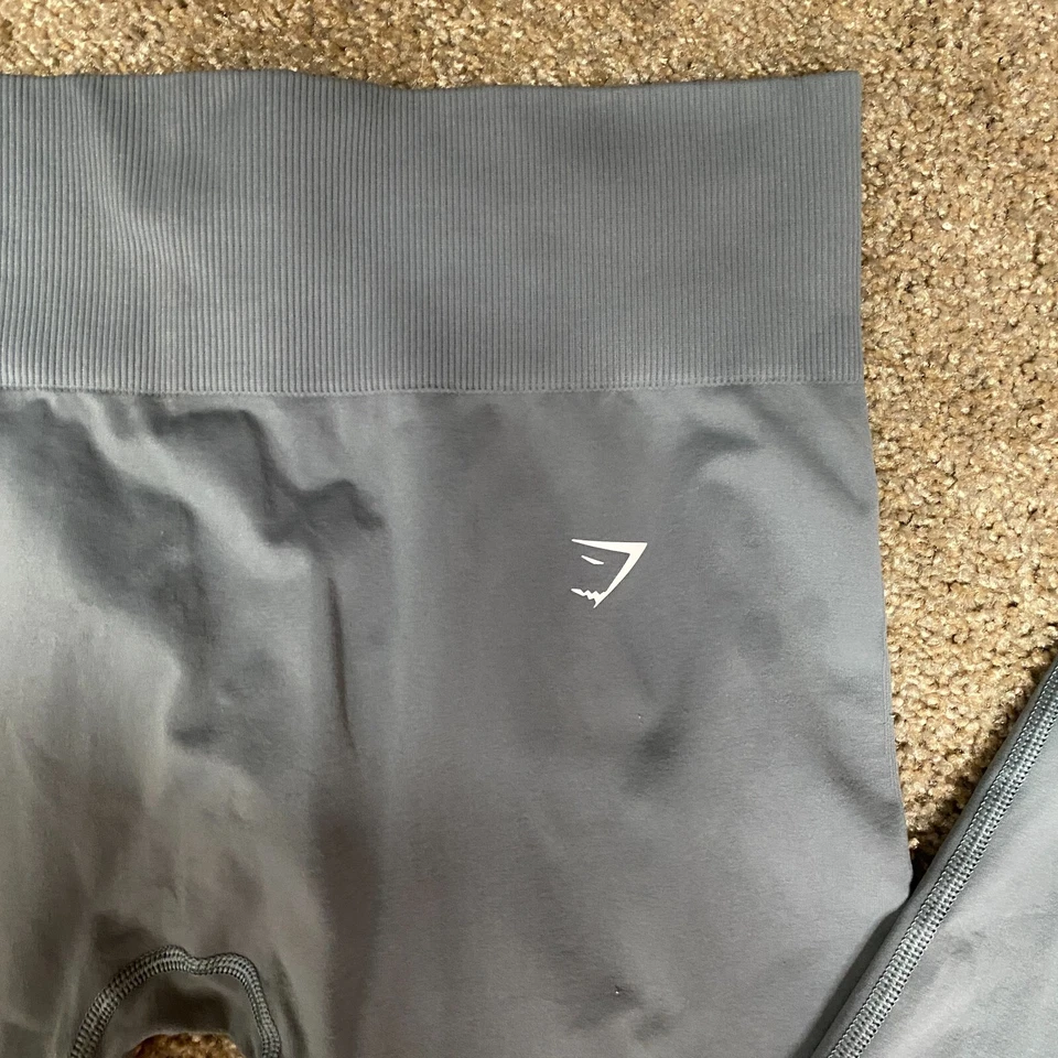 Gymshark Seamless 2.0 Leggings Women's XL Gray Mid Rise Workout Yoga Pull-On - Image 2 of 4