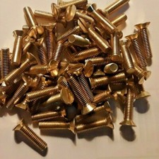 #10-32 x 3/4" FLAT HEAD SLOTTED, SOLID BRASS MACHINE SCREWS, SELECT QTY