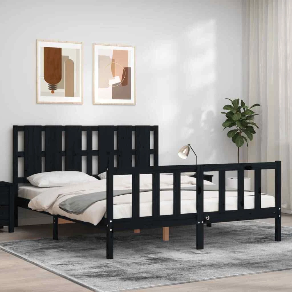 Solid wood queen bed frame with headboard outlet