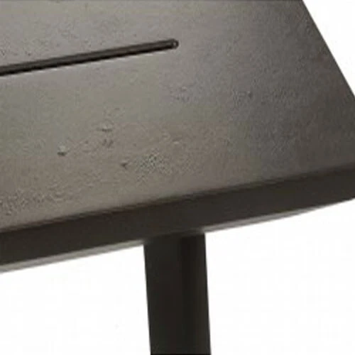 Tavolo giardino in resina effetto metallo tavoli da esterno 146x87x75h cm - Immagine 3 di 3