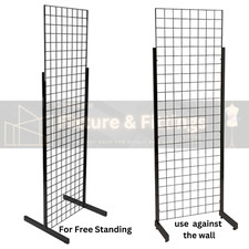 Freestanding Black Grid Panels with Legs Extra Heavy Duty Grid Meshwall Panel