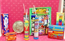 Dollhouse Miniature Fireworks-The Works Including Bottle Rockets-Not Real  1:12