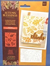 Autumn Blessings Collection Scattered Leaves Stencil 5x7 by Crafters Companion