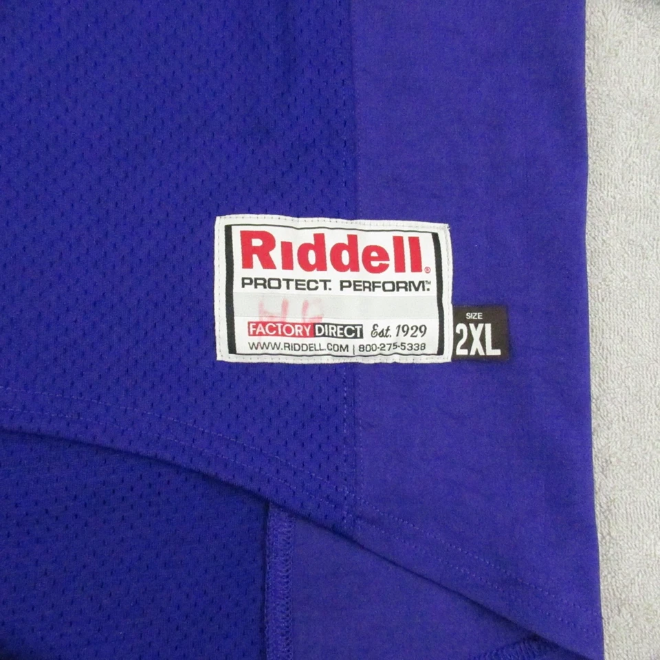 Винтажная мужская футболка Riddell 2XL фиолетовая желтая сетка футбол WEST - Изображение 3 из 4