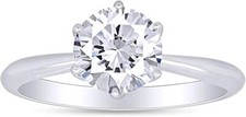 Round Cut Cubic Zirconia Solitaire Anniversary Ring 925 Sterling Silver