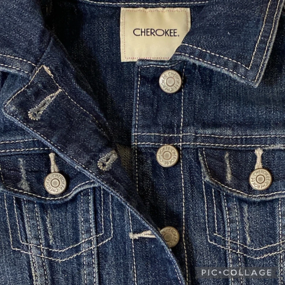 Cherokee Girl's XS 4-5 Blue Jean Denim Vest - Image 3 of 4