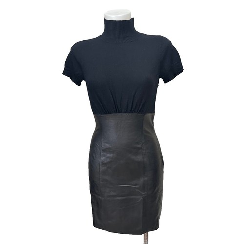 Susana Monaco Dress Faux Leather Slip Size Small Square Neck NWOT | eBay