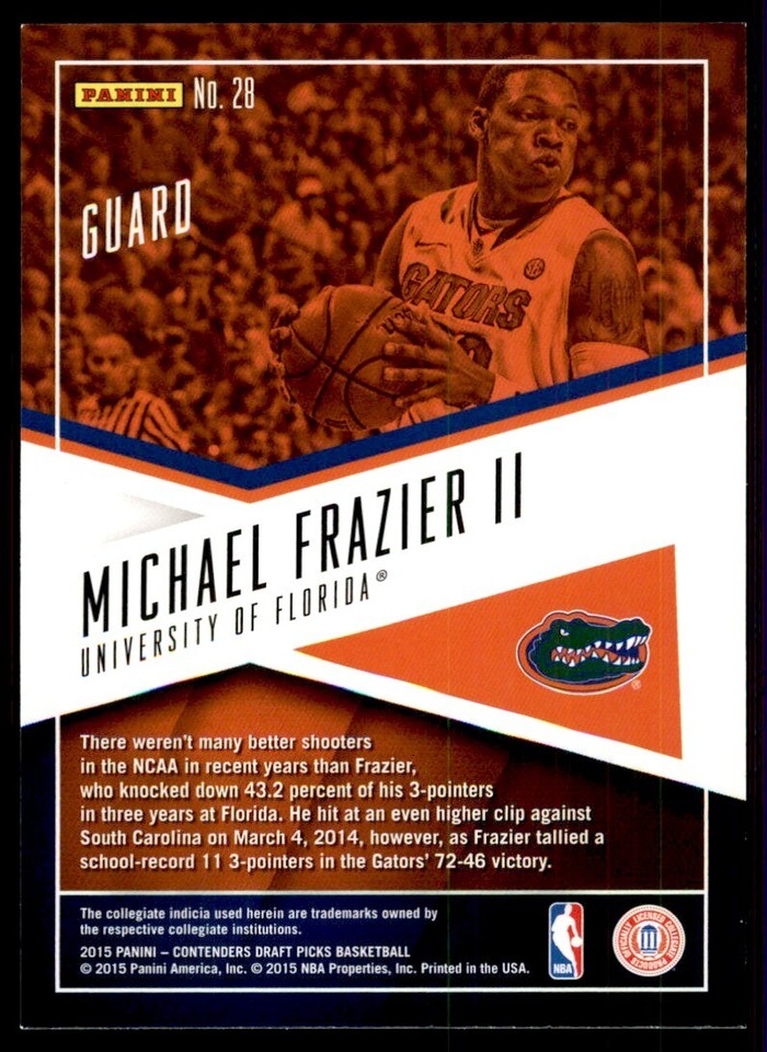 2015-16 Panini Contenders Draft Picks Michael Frazier II D Basketball ...