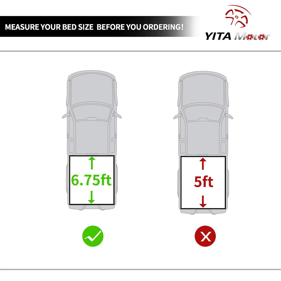6.75 ft Bed Soft 4-Fold Tonneau Cover for 1999-2016 Ford F250 F350 Super Duty Foto 2 de 4