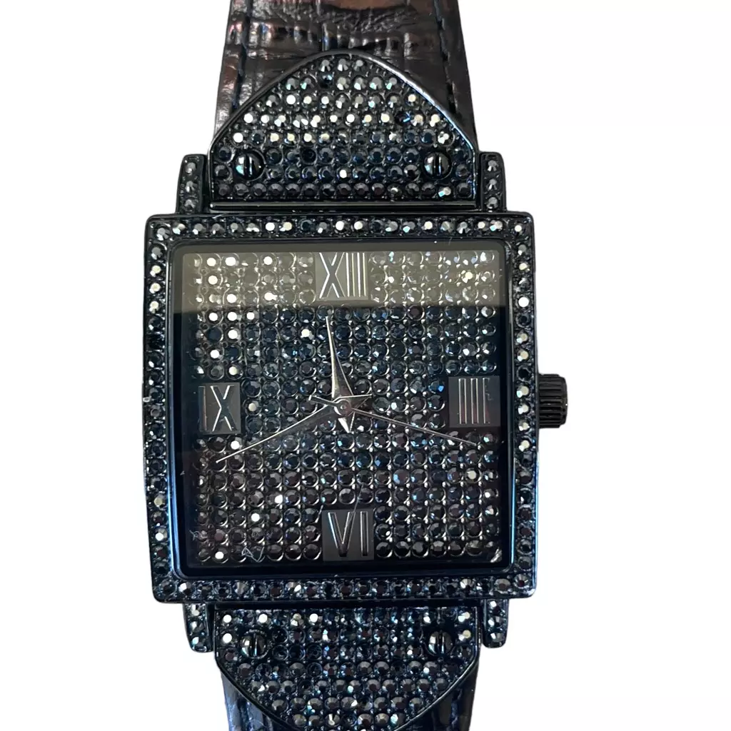 Adrienne Womens Couture Collection Watch Black Rhinestone Limited Edition