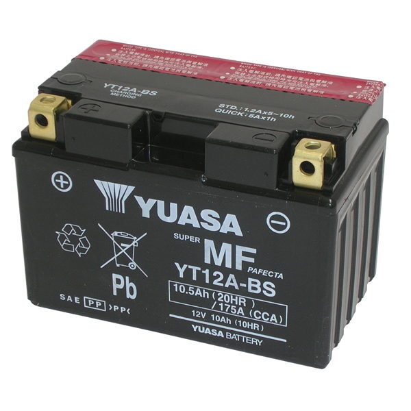 Yuasa YT12A-BS Batterie FüR Aprilia SRK 660 2021 2022 2023 2024-image