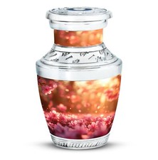 Flower Urn: Pink Memorial Urn for Human Ashes, An Elegant Cremation Box Keepsake