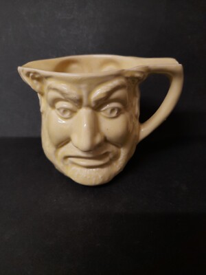 Vintage Two Faced Yellow Expression Jug Happy/Sad Face. Thomas Cone Ltd.