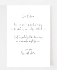 Printed greeting or message for Sylvi del Art Artworks cards only