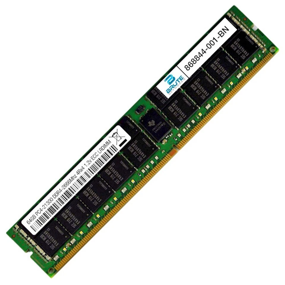 868844-001 - HP Compatible 64GB PC4-21300 DDR4-2666Mhz 4RX4 1.2v ECC LRDIMM - Image 2 of 3