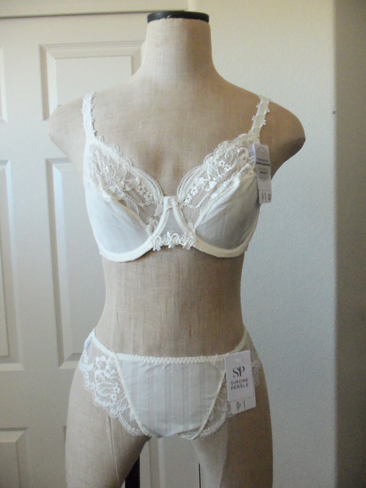 Simone Perele AMOUR Natural Ivory Lace Full Cup UW Bra 32D & Tanga