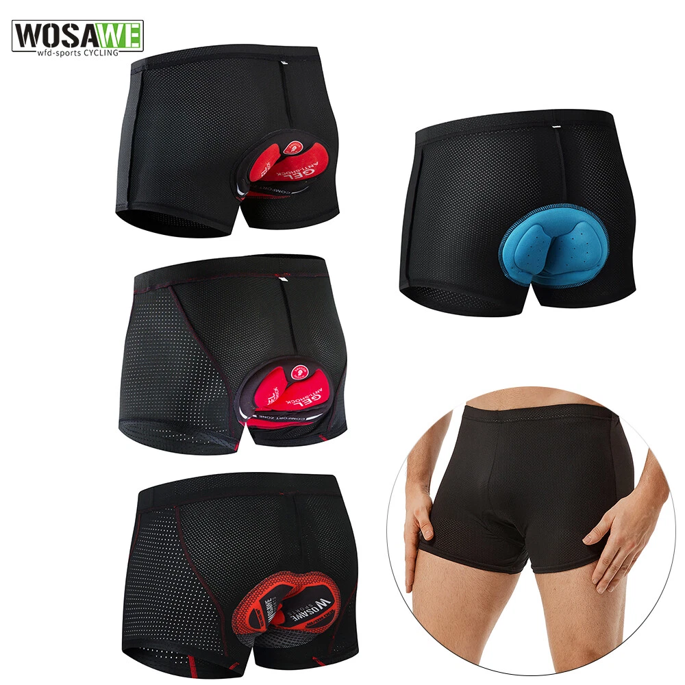 WOSAWE Men Cycling Underwear Padded Cycle Shorts MTB Bike Breathable Pant  Briefs