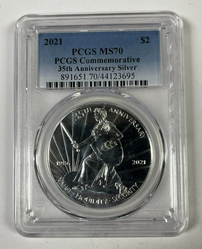 2021 35th Anniversary Commemorative $2 Silver Coin 1 Oz PCGS MS70