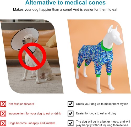 LovinPet Hunde Pyjama Schlafanzug Body Pitbull Kleidung Operation Erholung für große Hunde - Bild 6 von 6