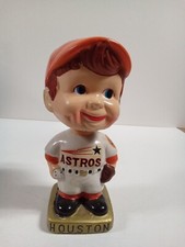 Vintage Houston Astros Shooting Star Bobble Head Orange Baseball Hat - ** #