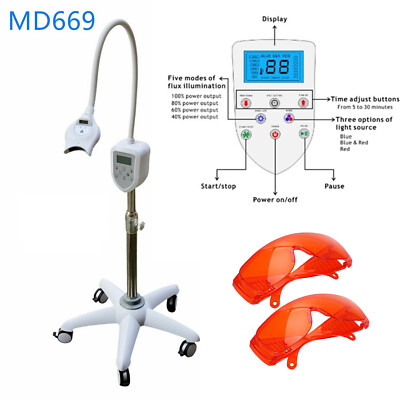 38W MD669 Teeth Whitening Machine Dental Bleaching Lamp Blue + Red Light