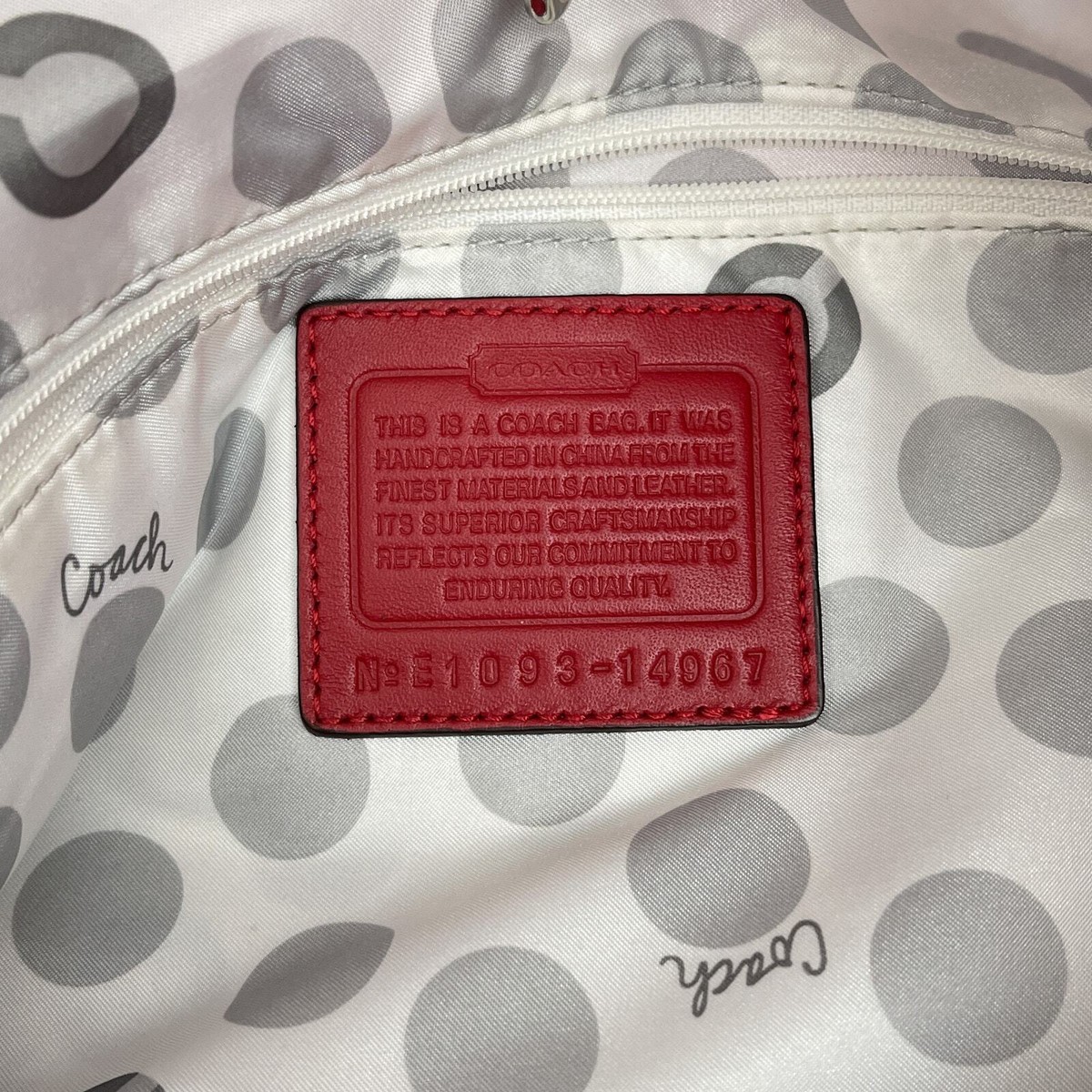 Coach Tote Purse Julia Op Art Perry Red Leather Handbag Large Logo