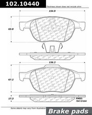 Front Disc Brake Pad for EcoSport, Escape, C-Max, Focus, 5, V40+More (102.10440)