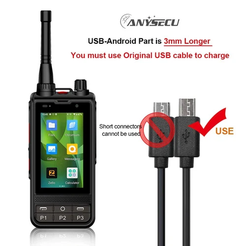 ANYSECU W6Plus V2 4G Radio sieciowe Android 10 Telefon komórkowy UHF DMR Radio cyfrowe - Zdjęcie 5 z 8