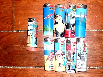 lot de 9 briquets Bic sexy vintage pop art des années 80 - Photo 1/4