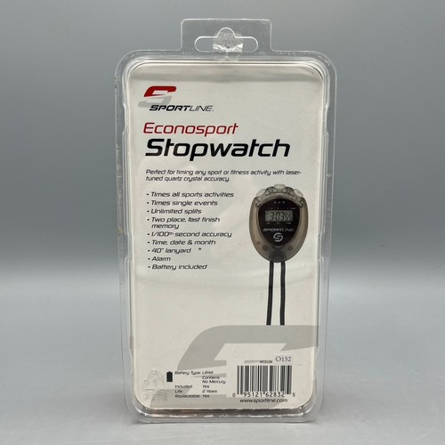 Sportline Econosport Stopwatch 240 Gray Unlimited Splits 1/100th Second Accuracy - Picture 2 of 4
