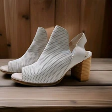 Cole Haan Shoes Callista Open Toe Sling Stone Perforated Suede Beige Sz 9.5B