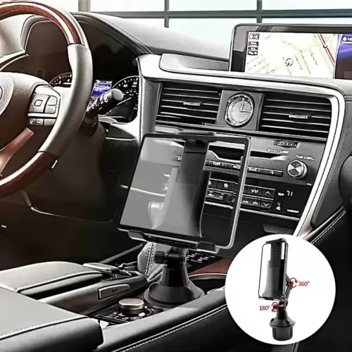 Auto-Getränkehalter-Halterung für Tablets, Tab, PC, Pad Telefon Schwarz - Bild 3 von 7