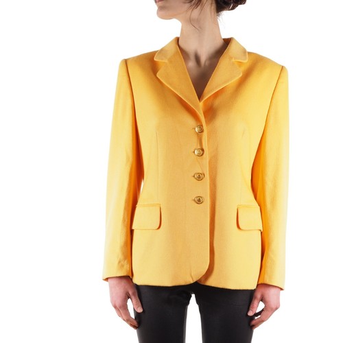 Chaqueta Blazer Mujer Escada Vintage Amarillo Lana Angora Talla 40