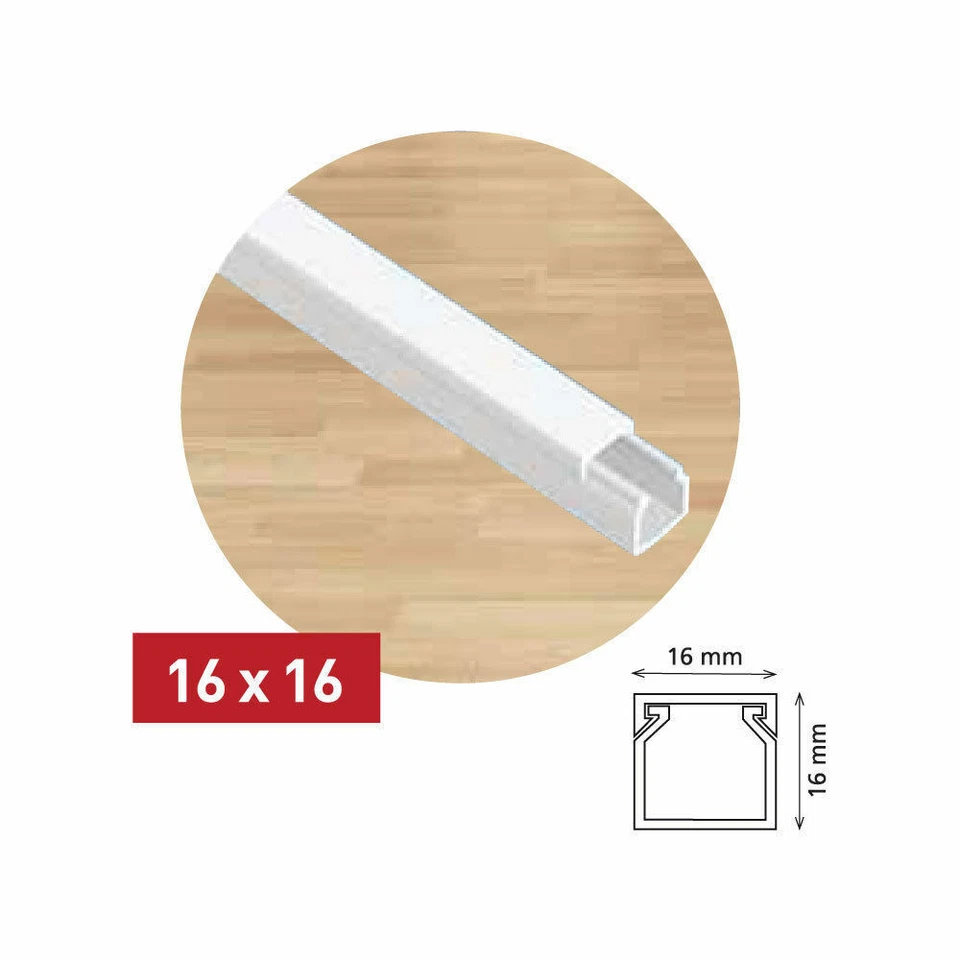 PVC Kabelkanal Kabelleiste Größe und Länge nach Wahl weiß vorgebohrt NEU - Bild 4 von 4