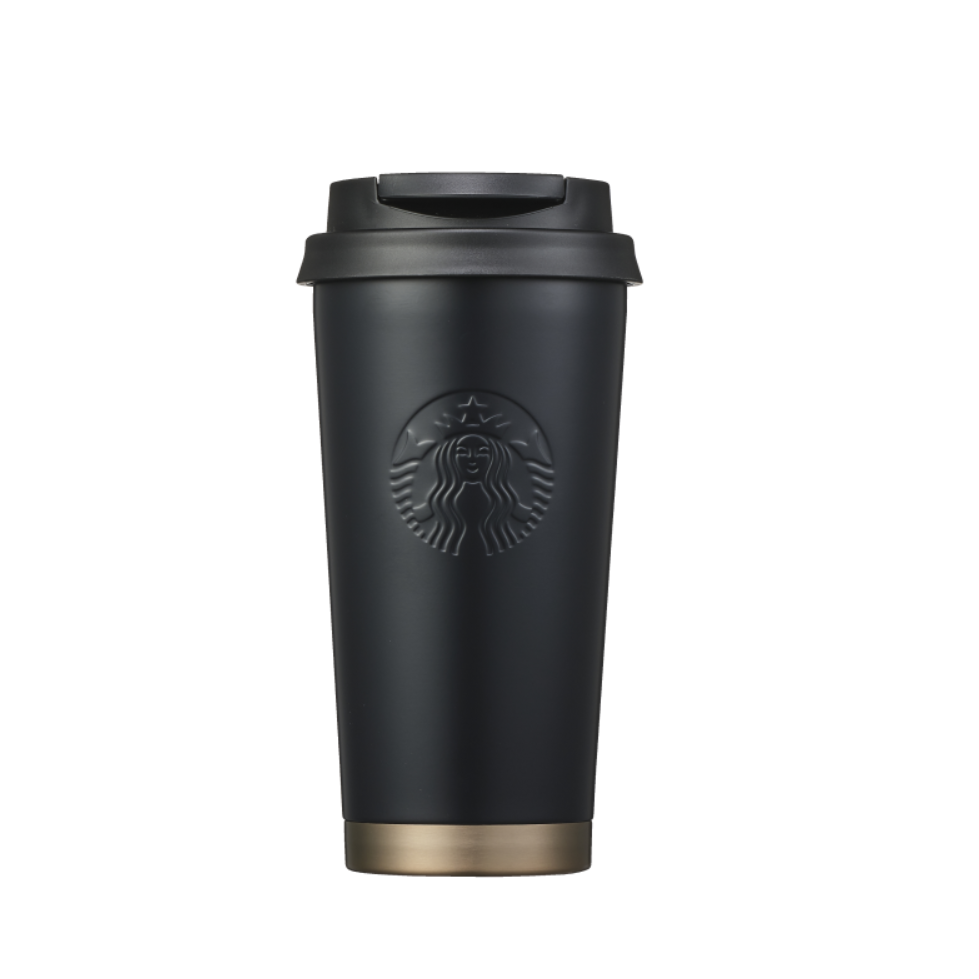 Starbucks Korea 2024 Black Matte Elma Tumbler 473ml stainless lid