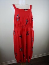 Ava & Viv Sz 2x Dress Red  Sleeveles Rayon Elastic Waist