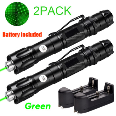 2Pack 6000Miles High Power Green Laser Pointer Pen Star Visible Beam 532nm Lazer