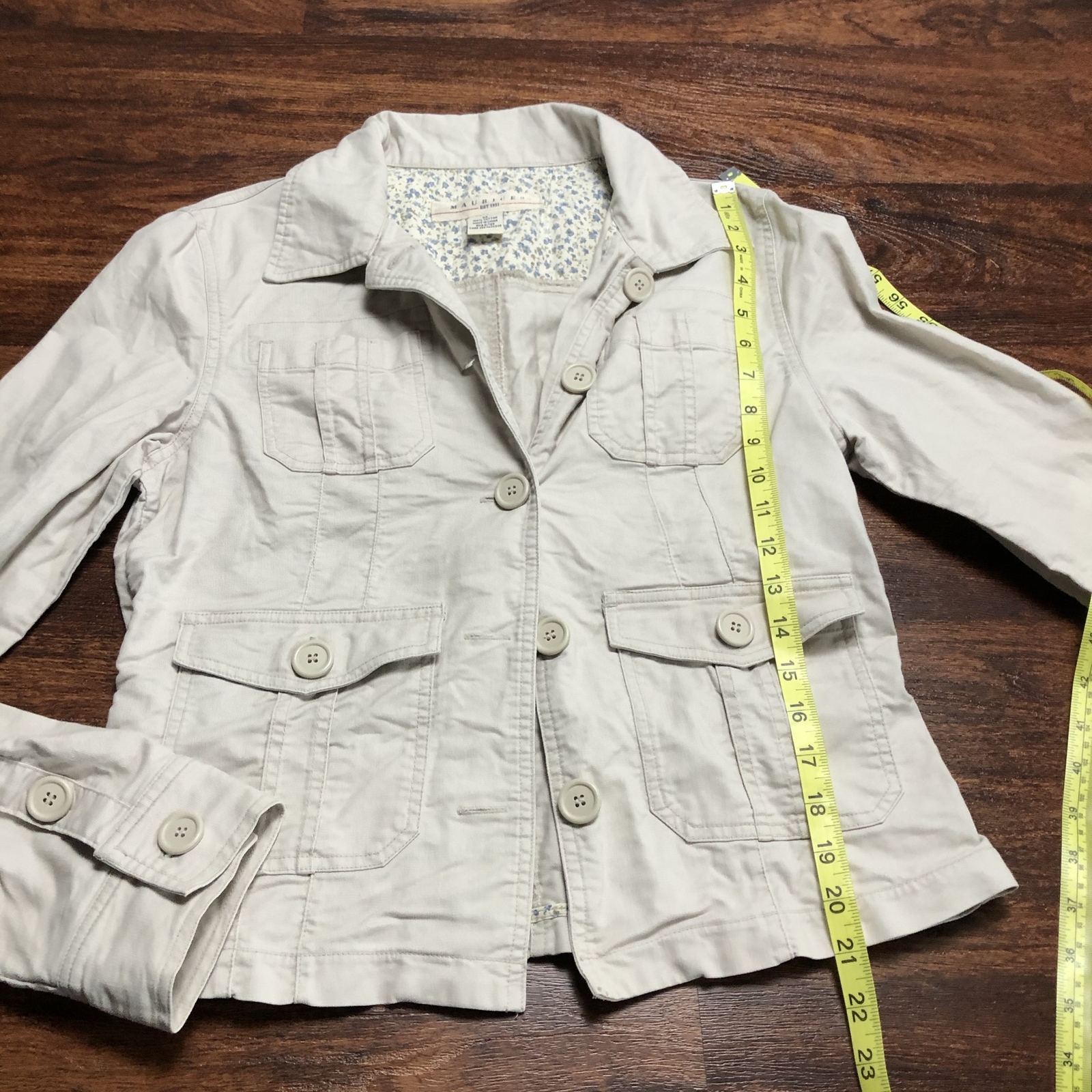 MAURICES Button Down Front Pockets Beige Basic Ja… - image 10