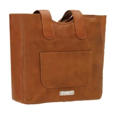 American West Womens Mohave Canyon Natural Tan Leather Shoulder Tote Bag OS