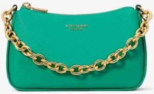 Kate Spade Jolie Small Convertible Green Leather Crossbody KD908 NWT $248 FS