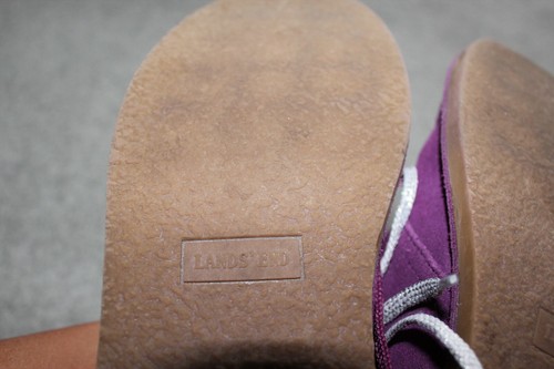 Lands' End Youth Girls Sz 4M Adolescent Lace up Booties Purple suede leather EUC - Picture 11 of 12