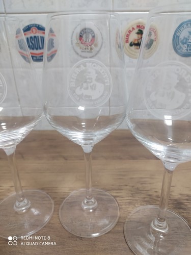 Calici Pubblicitari Birra Moretti 0,3l Set 6 Pezzi - Foto 2 di 3