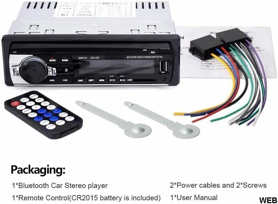 Autoradio 4X60 WATT Bluetooth USB SD Vivavoce + Telecomando a norme ISO CAMPER - - Immagine 4 di 4