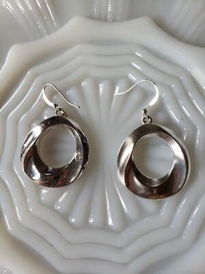 Silvertone Wire Pierced Earrings Fashion Jewelry