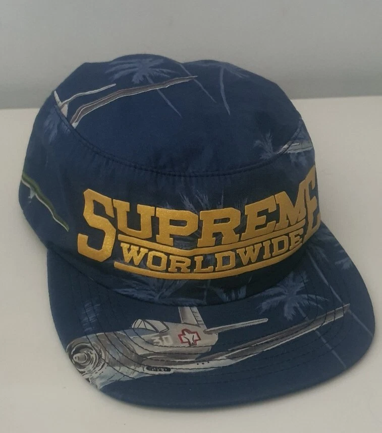 SS13 Supreme Bomber Pillbox hat Blue cap Vintage 2013 Plane Aeroplane Rare
