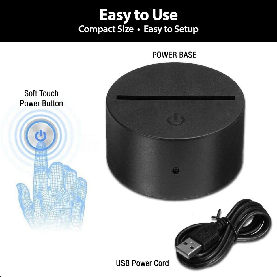 Luz de noche de mesa LED 3D para dormitorio regalo día de San Valentín para esposa mamá niña niños Foto 4 de 4