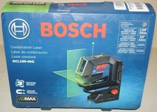 New Bosch Self-Leveling Cross-Line Laser w/Plumb Points -Green Beam (GCL100-40G)