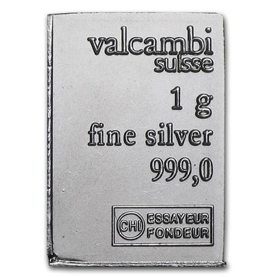 Valcambi Suisse 1 Gram .999 Fine Silver Bar ***FREE SHIPPING***